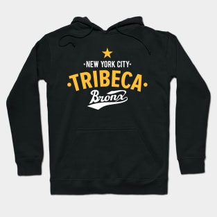 Tribeca Manhattan Logo -  Authentic NYC Vibes - Minimal Style Hoodie